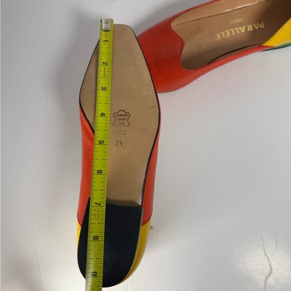 Parallele Paris Colorblock Leather Flats Women’s  4.5 5 35.5 Retro Minimalist - Picture 10 of 12